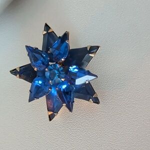 Vintage Blue Starburst Brooch